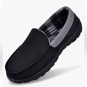MIXIN Men’s Moccasin Slippers House Shoes with Memory Foam Hard Sole NEW IN BOX
